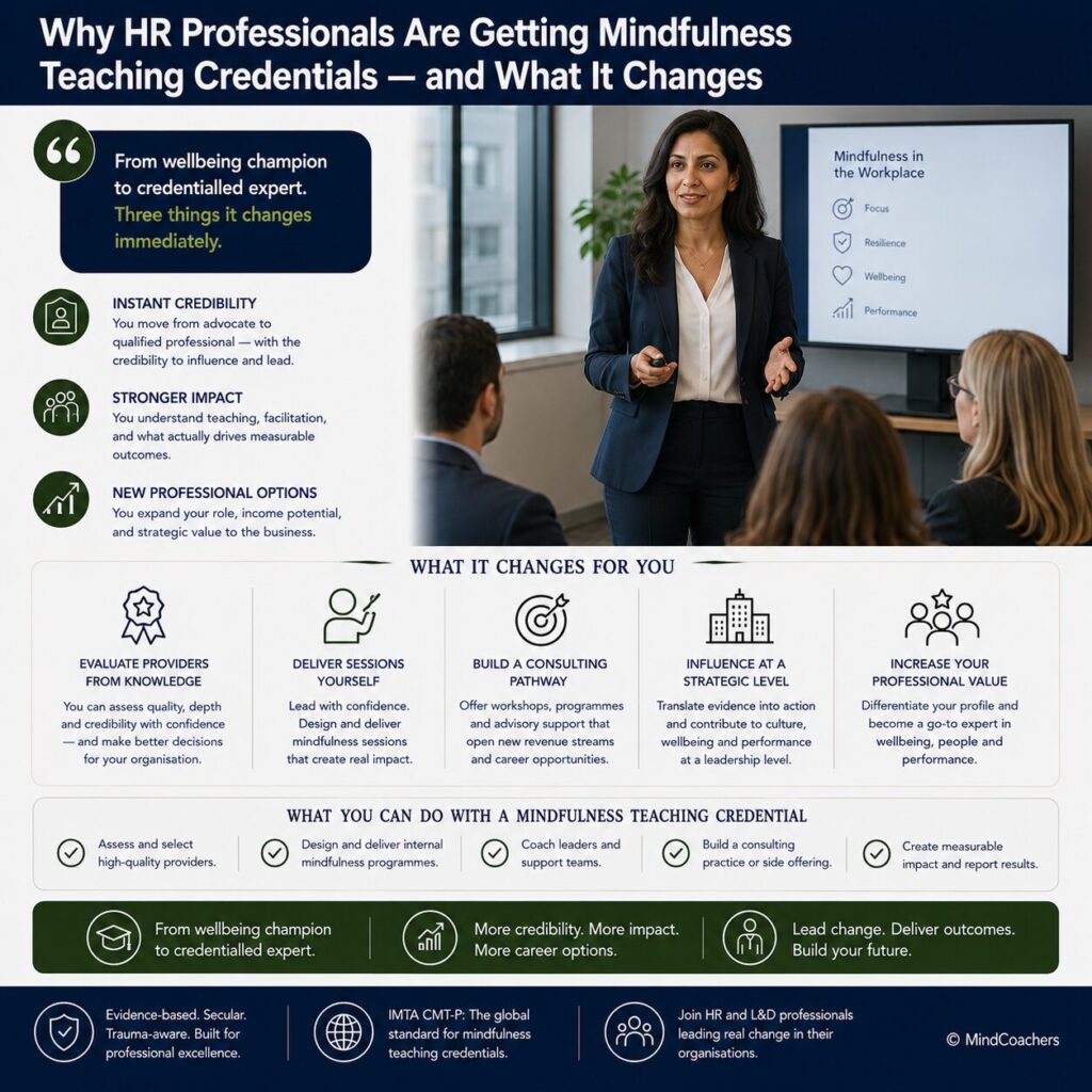 Why HR Professionals Are Getting Mindfulness Teaching Credentials — and What It Changes Why HR professionals are getting mindfulness teaching credentials — career impact and internal credibility guide