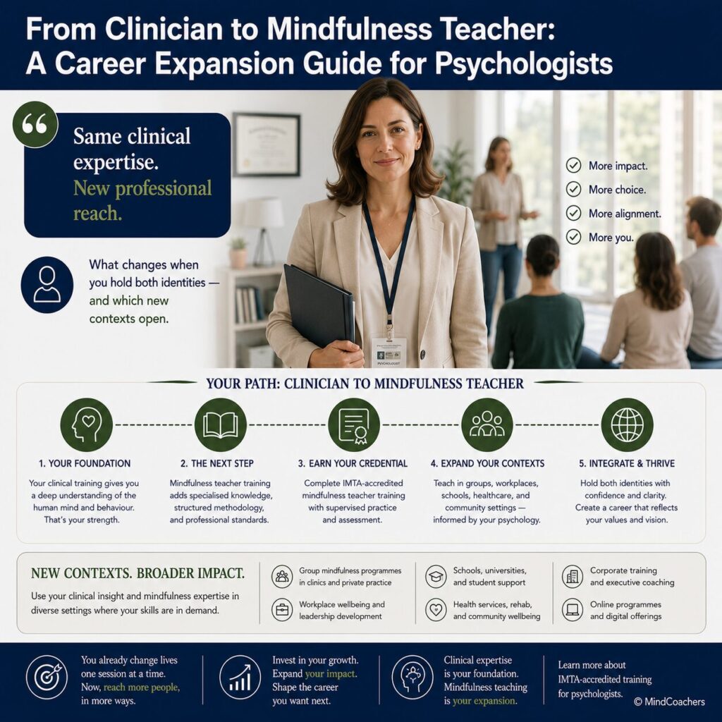From Clinician to Mindfulness Teacher: A Career Expansion Guide for Psychologists From clinician to mindfulness teacher — career expansion guide for psychologists