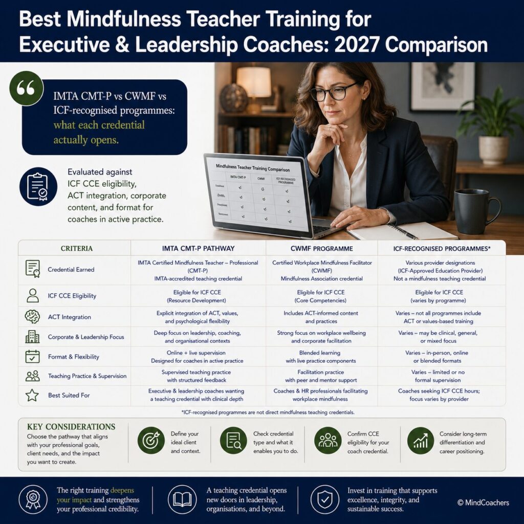 Best Mindfulness Teacher Training for Executive and Leadership Coaches: 2027 Comparison Best mindfulness teacher training for executive and leadership coaches — 2027 programme comparison