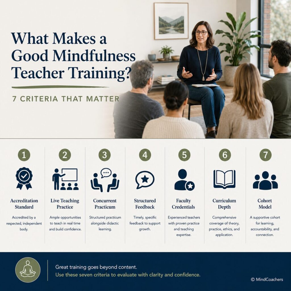 What Makes a Good Mindfulness Teacher Training? 7 Criteria (2027) What Makes a Good Mindfulness Teacher Training?