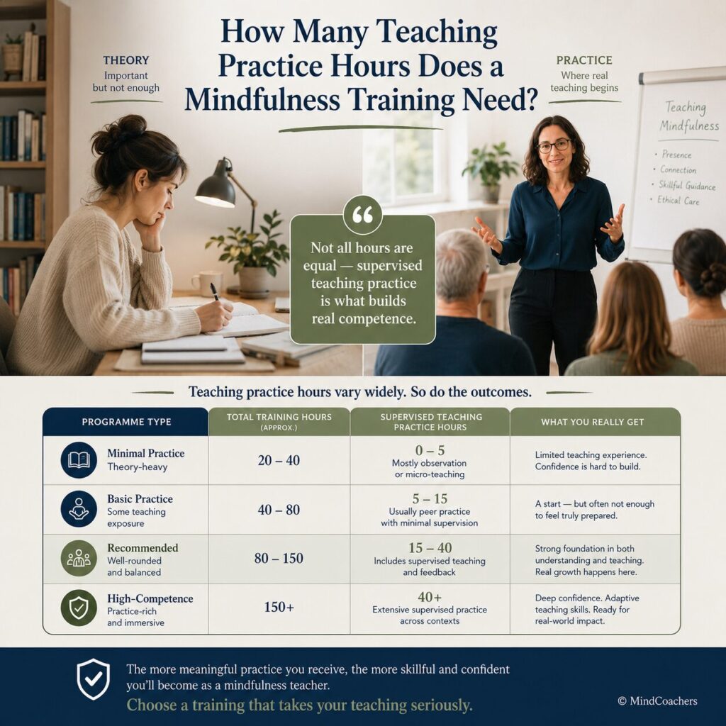 How Many Teaching Practice Hours Does a Mindfulness Training Actually Need? How Many Teaching Practice Hours Does a Mindfulness Training Actually Need?